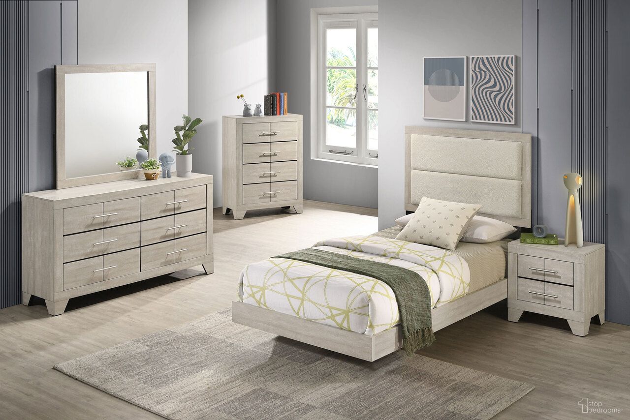 The appearance of Trenton Youth Wood Panel Bedroom Set In Rustic Cream designed by Coaster in the modern / contemporary interior design. This rustic cream piece of furniture was selected by 1StopBedrooms from Trenton Collection to add a touch of cosiness and style into your home. Sku: 225061TB1;225061TB2;225062. Bed Size: Full. Material: Engineered Wood.