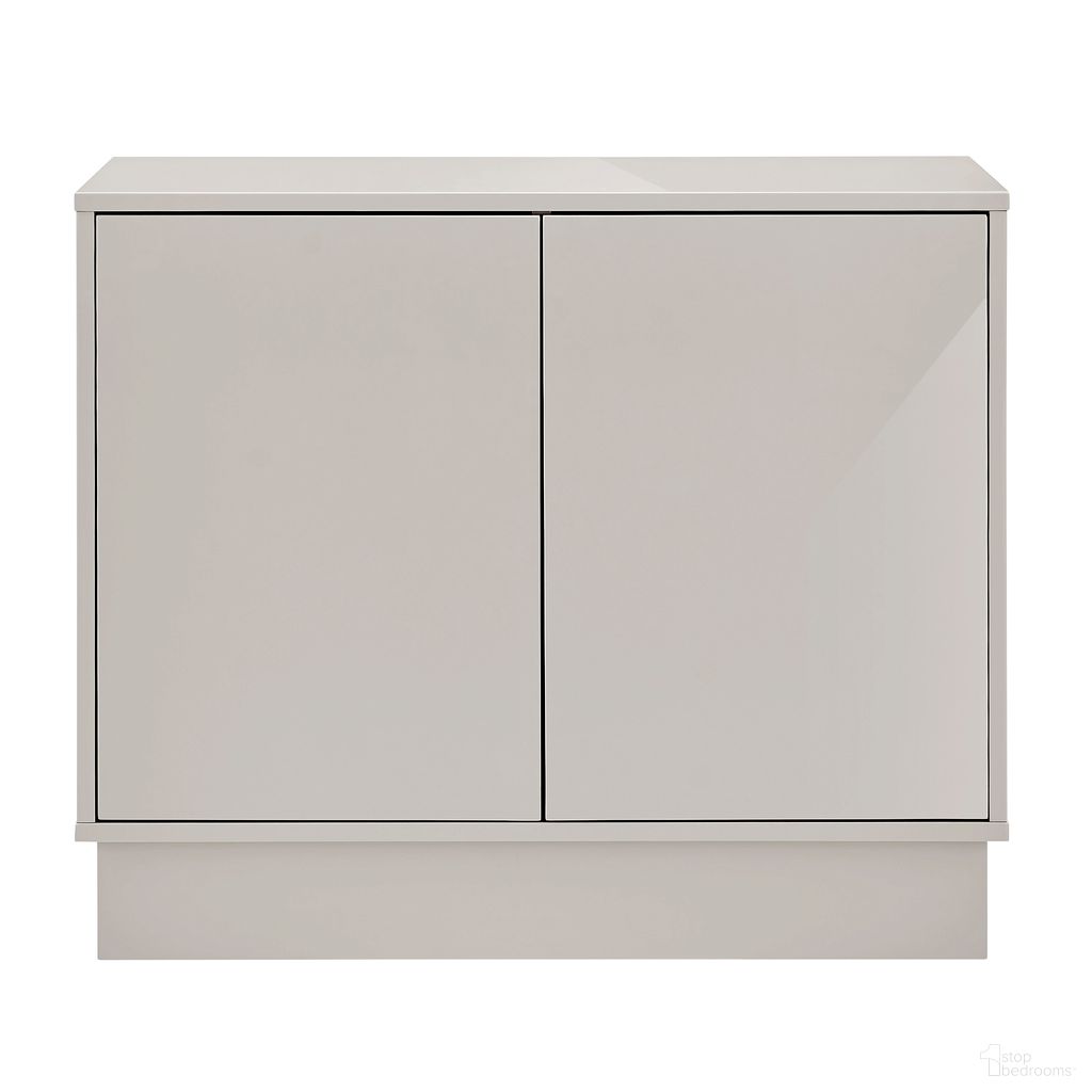 The appearance of Tresero 35 Inch Cabinet In High Gloss Warm Gray designed by Euro Style in the modern / contemporary interior design. This high gloss warm gray piece of furniture  was selected by 1StopBedrooms from Tresero Collection to add a touch of cosiness and style into your home. Sku: 90648WMGRY-FA. Material: MDF.