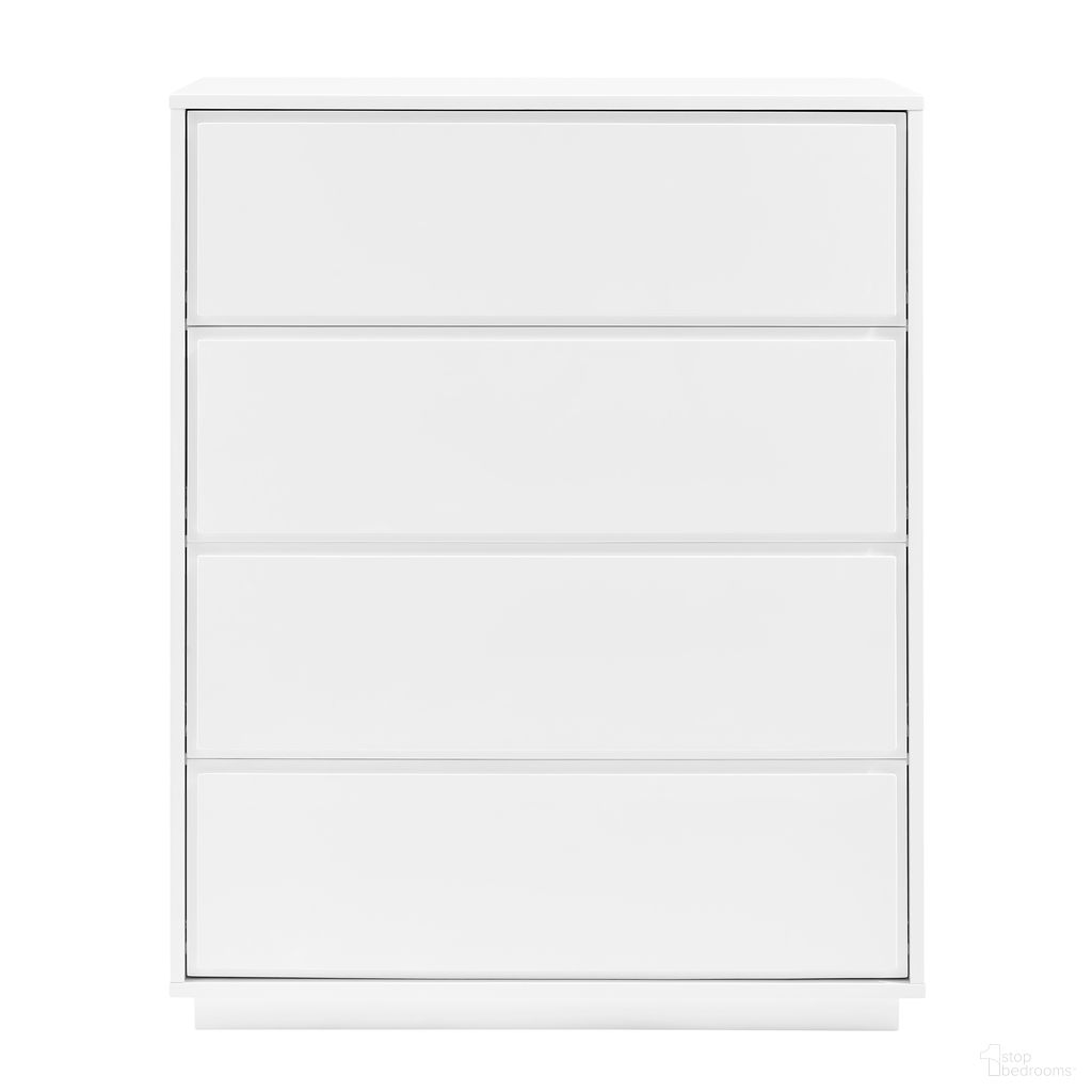 The appearance of Tresero 38 Inch Chest In High Gloss White designed by Euro Style in the modern / contemporary interior design. This white high gloss piece of furniture  was selected by 1StopBedrooms from Tresero Collection to add a touch of cosiness and style into your home. Sku: 90652WHT-A;90652WHT-B. Material: MDF.