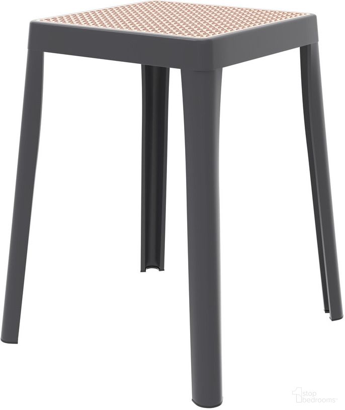 Tresse Stackable Poly Stool In Grey