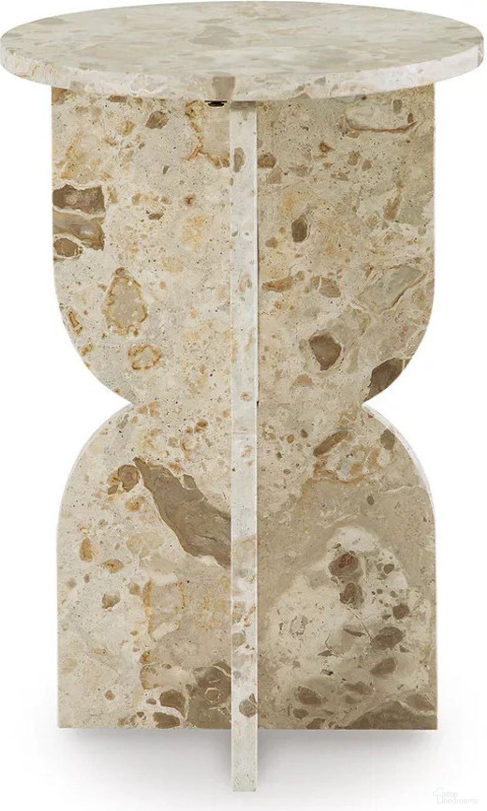 The appearance of Treygan Accent Table In Beige designed by Signature Design by Ashley in the modern / contemporary interior design. This beige piece of furniture  was selected by 1StopBedrooms from Treygan Collection to add a touch of cosiness and style into your home. Sku: A4000647. Material: Marble.
