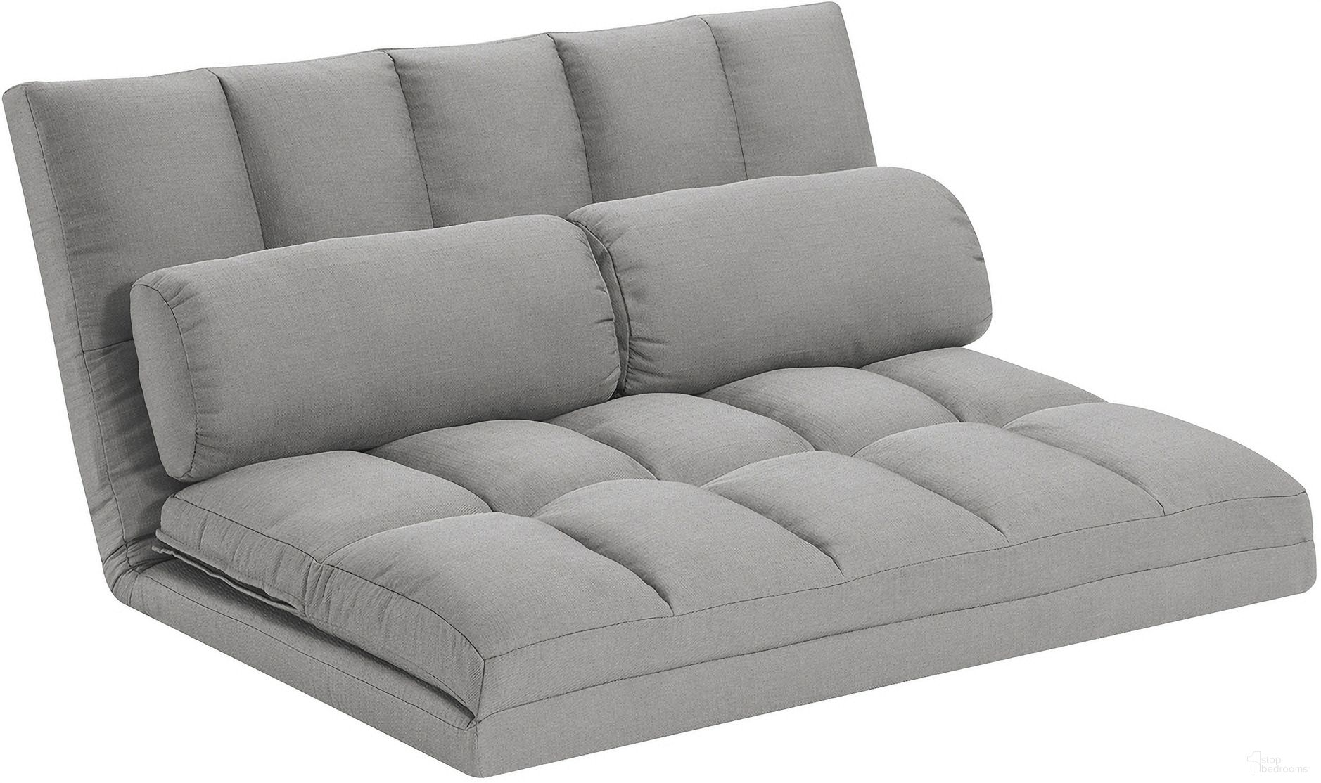 Tri-Fold Foam Folding Mattress and Sofa Bed with Pillow In Beige