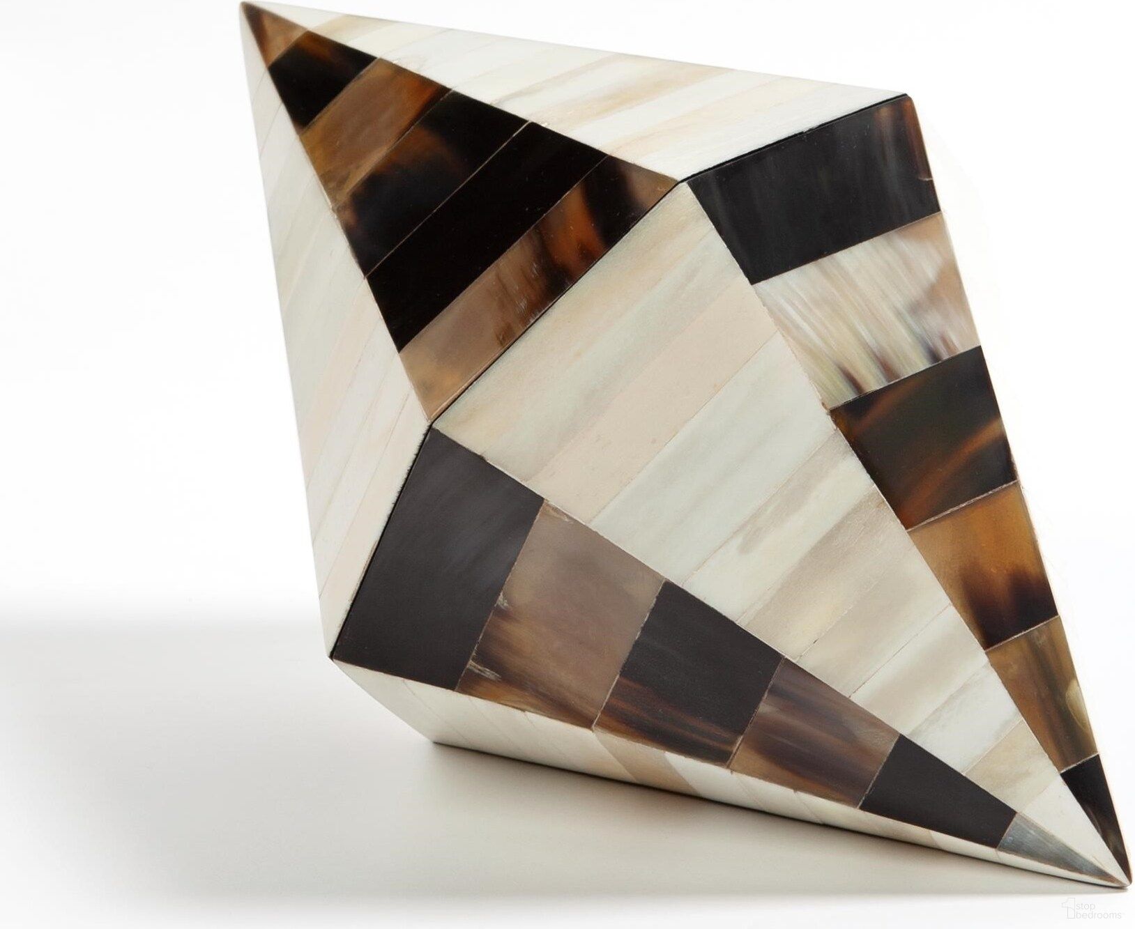Triangle Cone Box In Brown Horn And White Bone