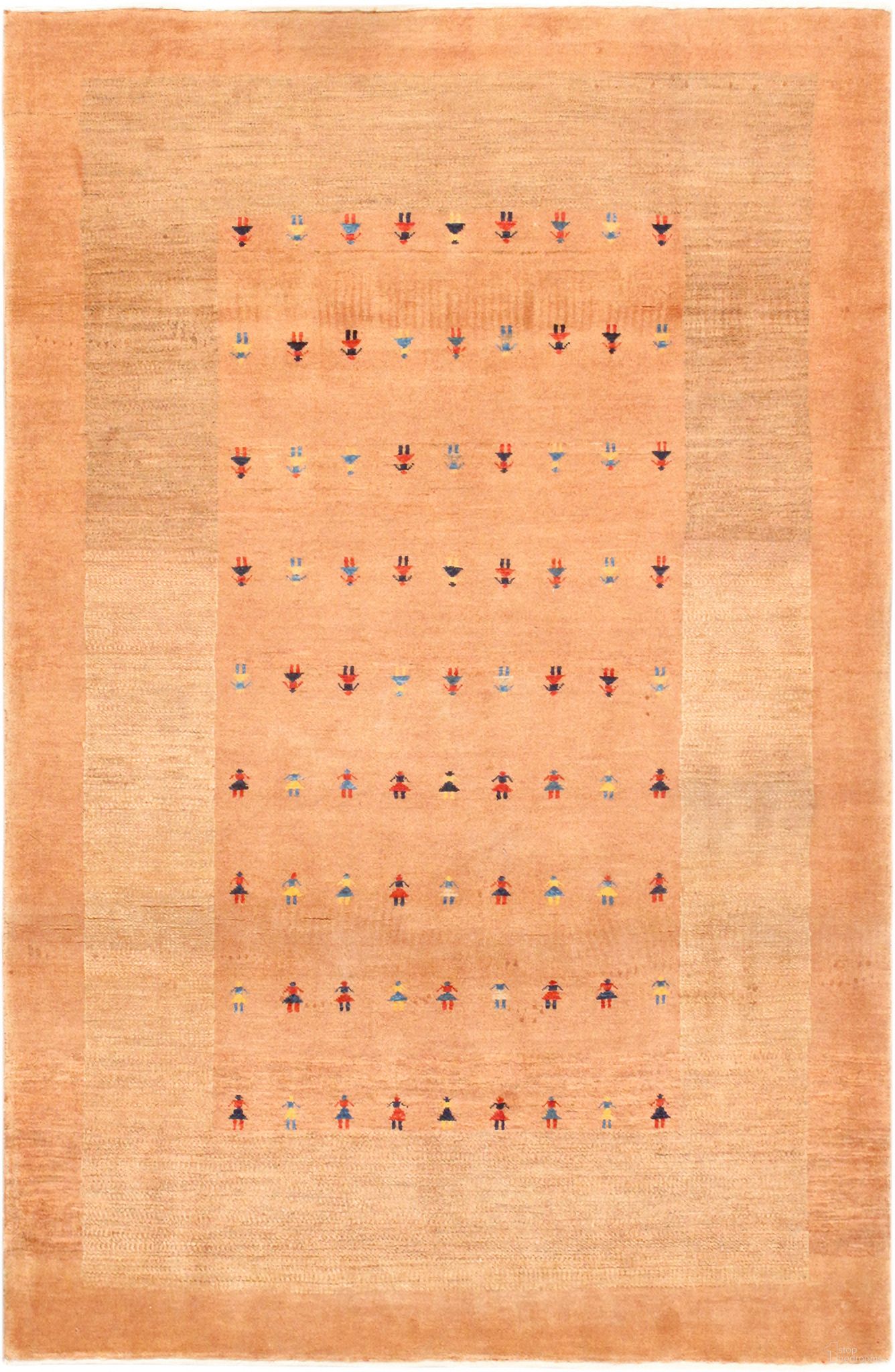 Tribal Collection Hand-Knotted Lamb's Wool Area Rug- 4' 2" x 6' 4" In Camel
