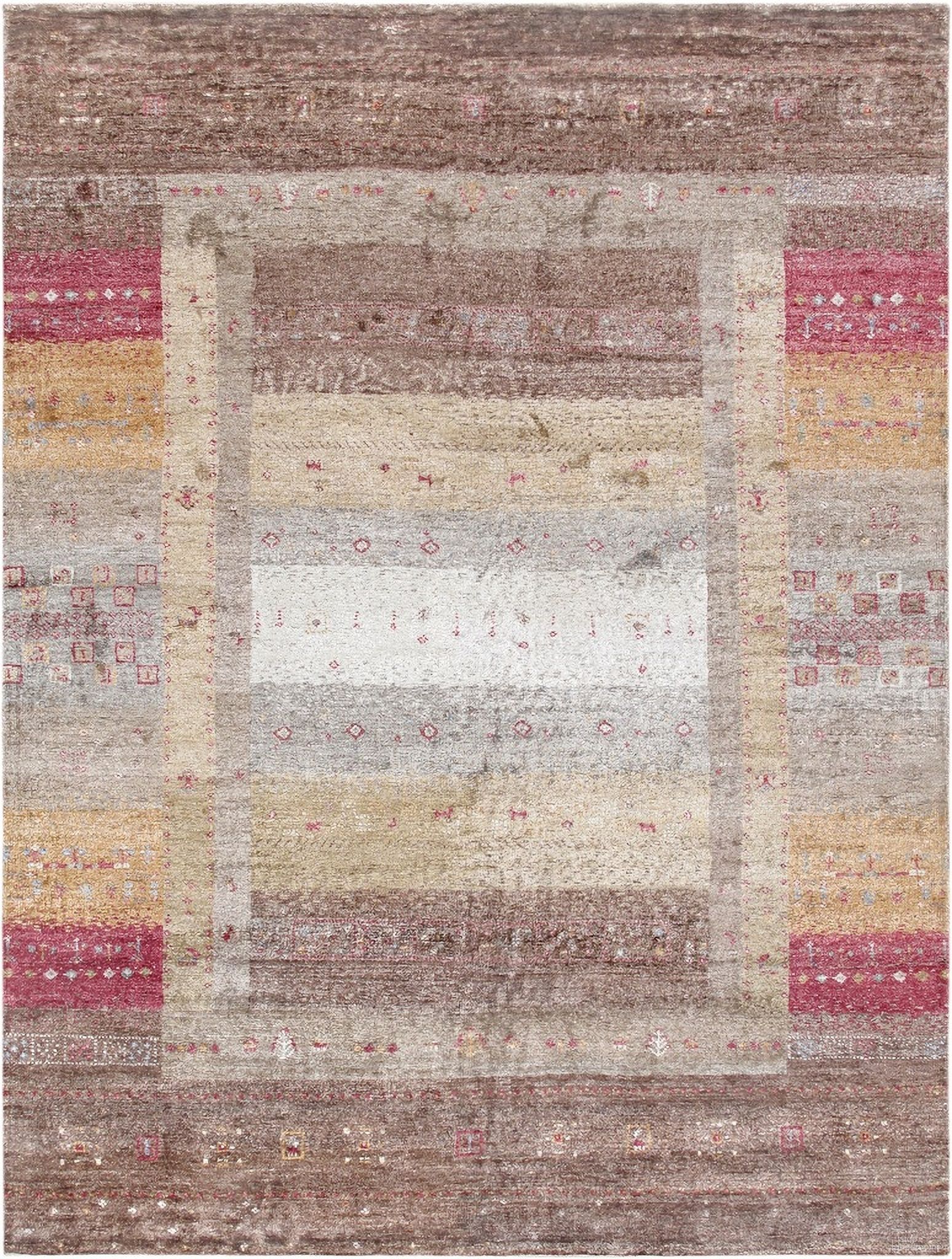 Tribal Collection Hand-Knotted Silk Area Rug- 5' 9" x 7' 8" In Multi