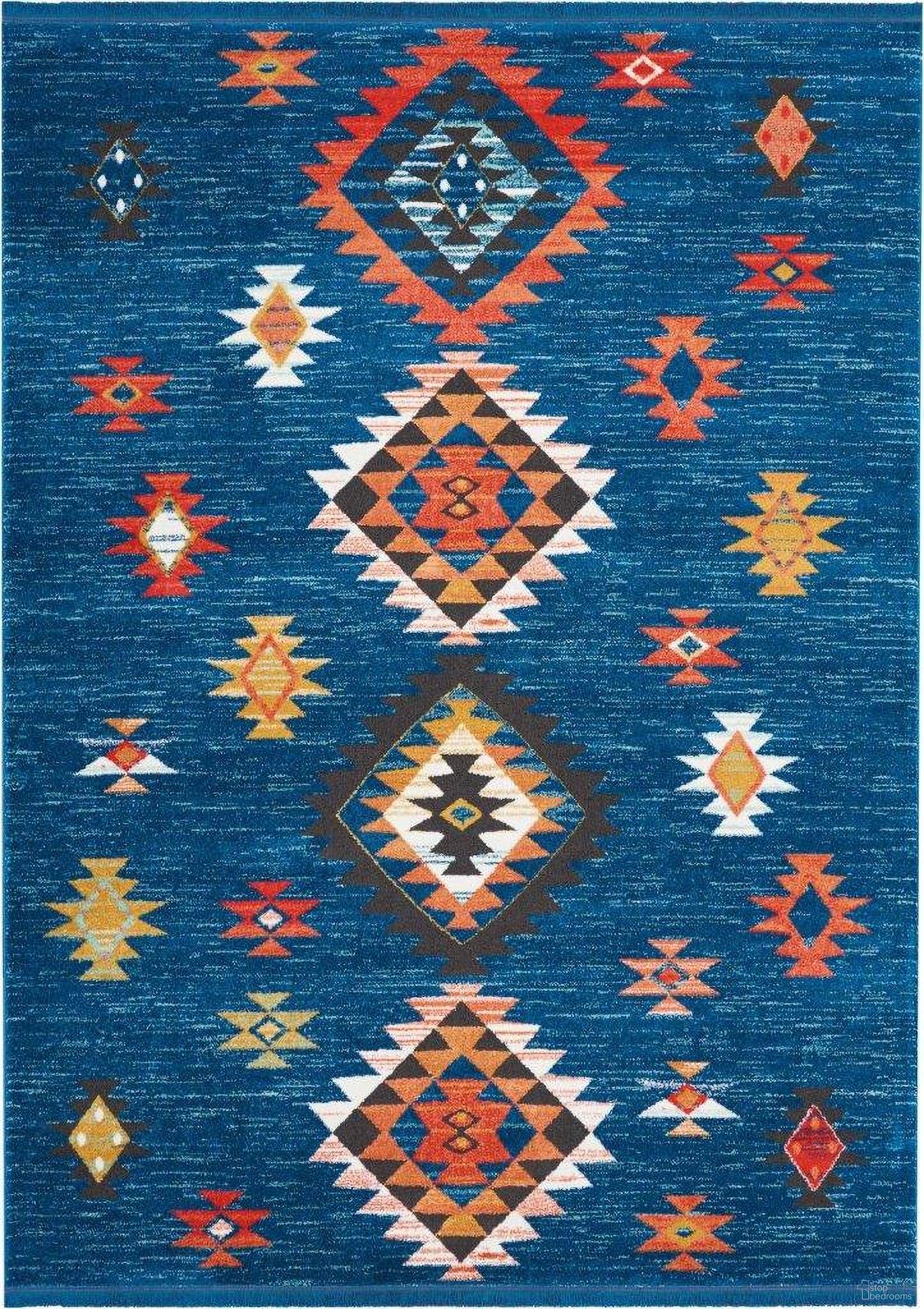 Tribal Decor Blue 9'3" x 13' Area Rug