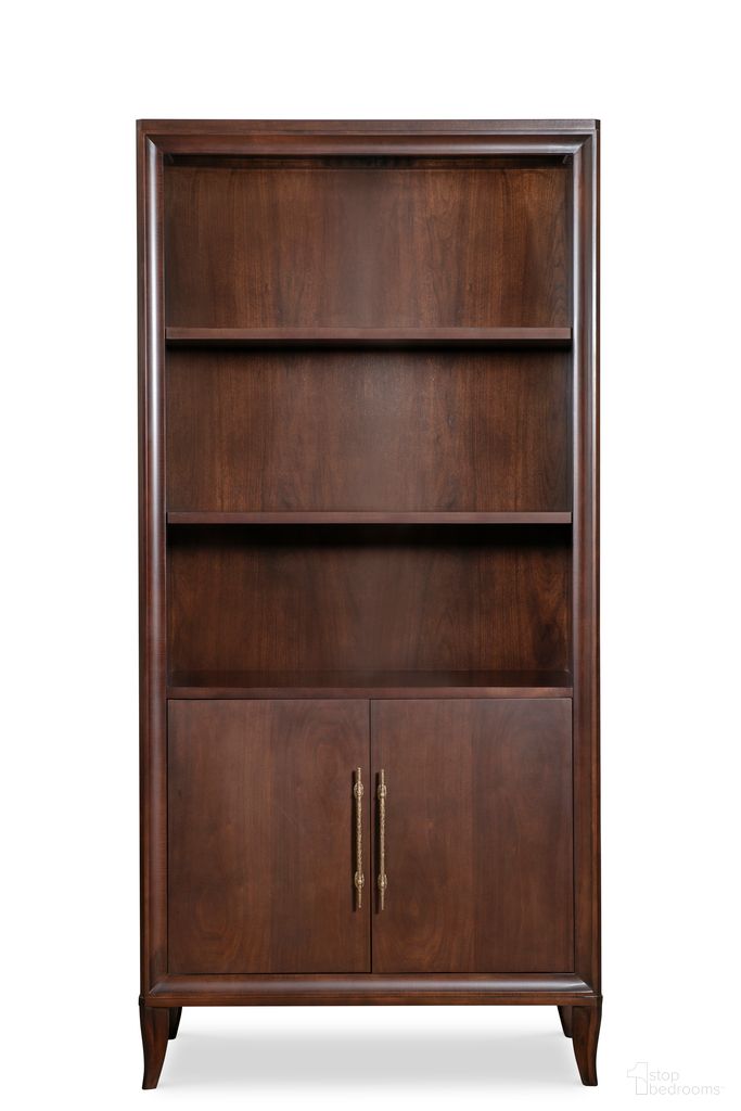 The appearance of Tribeca Bookcase In Brown designed by Century Furniture in the transitional interior design. This brown piece of furniture was selected by 1StopBedrooms from Tribeca Collection to add a touch of cosiness and style into your home. Sku: 33H-774. Material: Walnut Veneer.