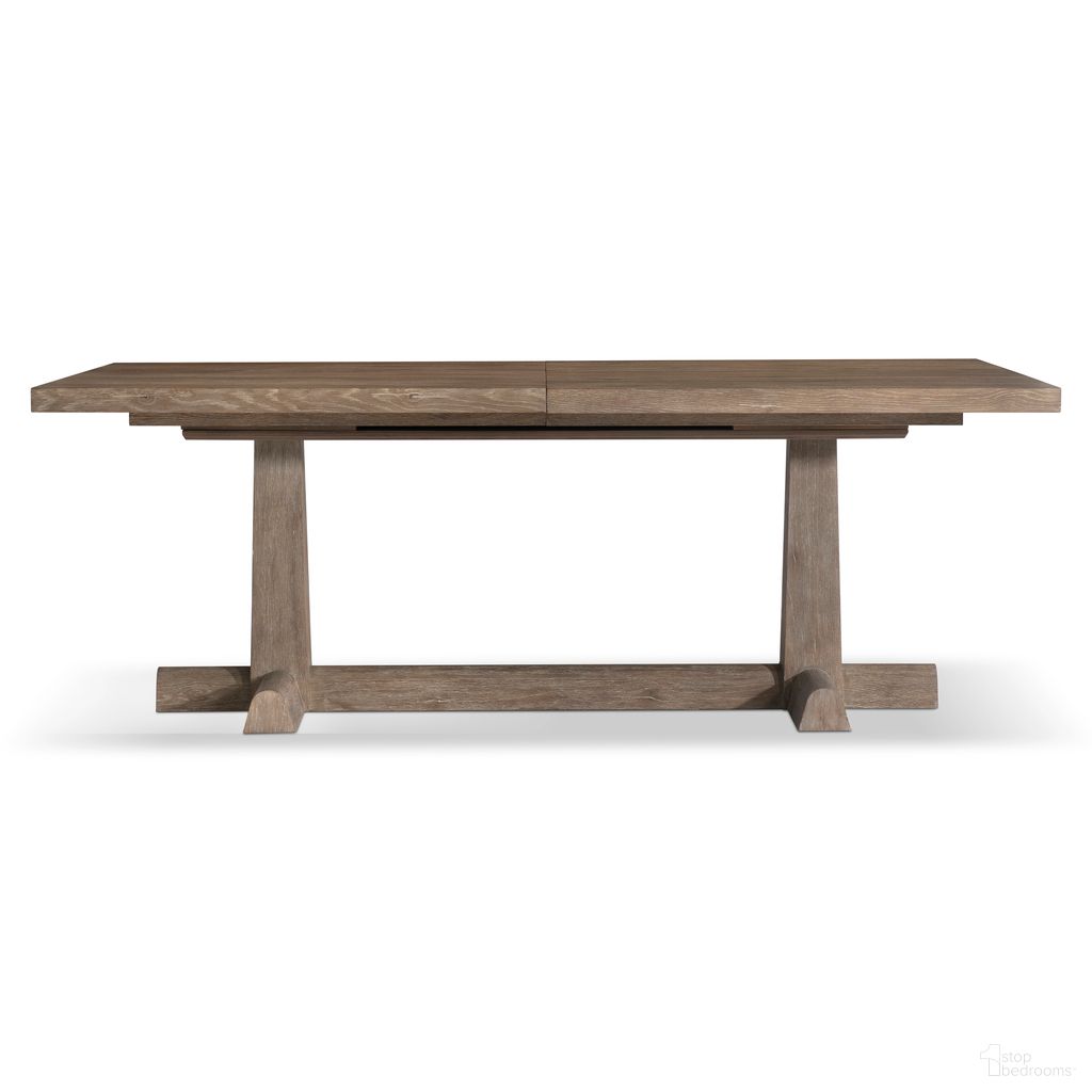The appearance of Tribeca Dining Table In Brown designed by Bernhardt in the traditional interior design. This brown piece of furniture  was selected by 1StopBedrooms from Tribeca Collection to add a touch of cosiness and style into your home. Sku: 333242;333244. Table Base Style: Trestle. Material: Wood. Table Top Shape: Rectangular. Size: 46" x 84".