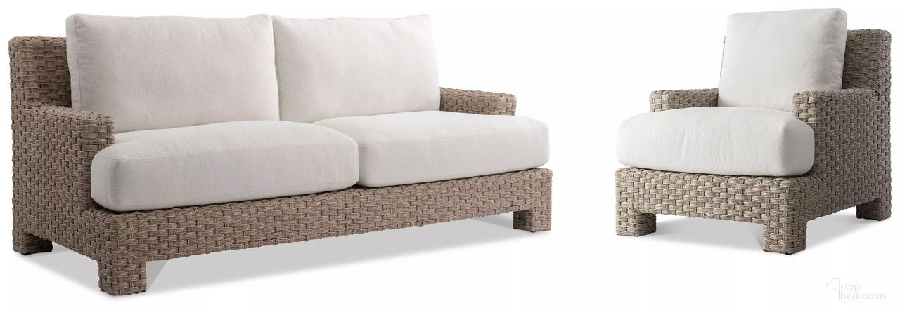 The appearance of Trieste Outdoor Conversation Set In White and Cream Boucle designed by Bernhardt in the modern / contemporary interior design. This white/cream boucle piece of furniture was selected by 1StopBedrooms from Trieste Collection to add a touch of cosiness and style into your home. Sku: O1417A;O1413A. Material: Fabric.