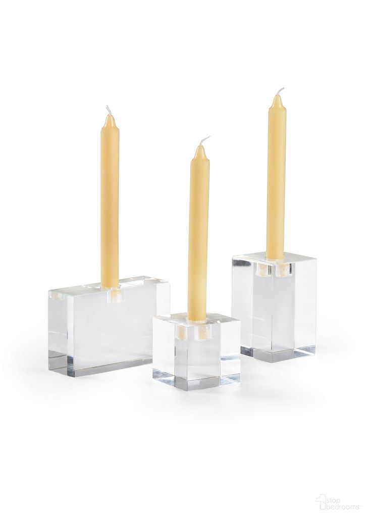 Trifoil Candlesticks (S3) In Clear