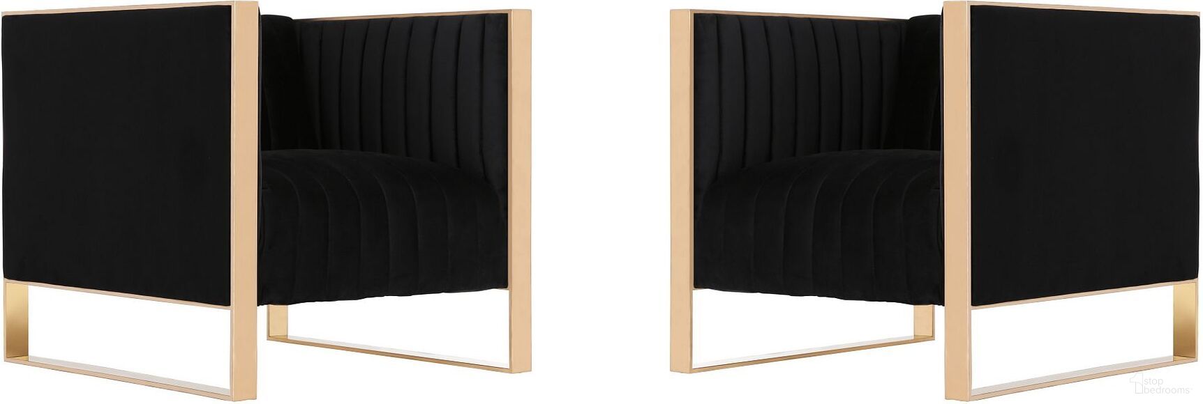 The appearance of Trillium Accent Chair in Black and Rose Gold (Set of 2) designed by Manhattan Comfort in the transitional interior design. This black piece of furniture was selected by 1StopBedrooms from Trillium Collection to add a touch of cosiness and style into your home. Sku: AC055-BK;AC055-BK. Material: Wood.