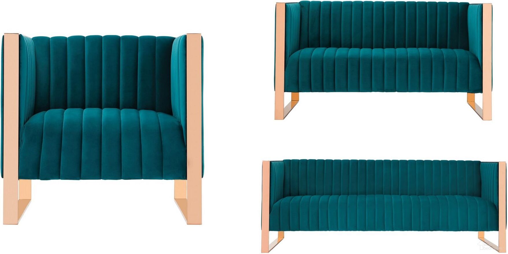 The appearance of Trillium Living Room Set 3-SS559-TL designed by Manhattan Comfort in the transitional interior design. This teal piece of furniture was selected by 1StopBedrooms from Trillium Collection to add a touch of cosiness and style into your home. Sku: AC055-TL;LS016-TL;SF009-TL. Material: Wood.