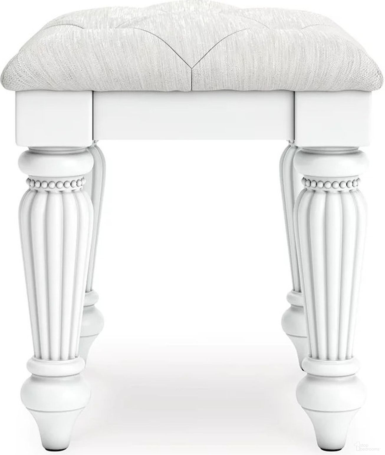 The appearance of Trindura Vanity Stool In White designed by Signature Design by Ashley in the traditional interior design. This white piece of furniture was selected by 1StopBedrooms from Trindura Collection to add a touch of cosiness and style into your home. Sku: NCB1819-01. Material: Fabric.