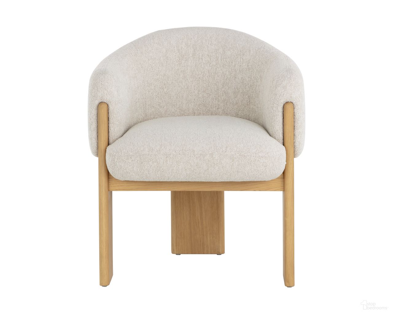 Trine Dining Armchair In Rustic Oak and Dove Cream