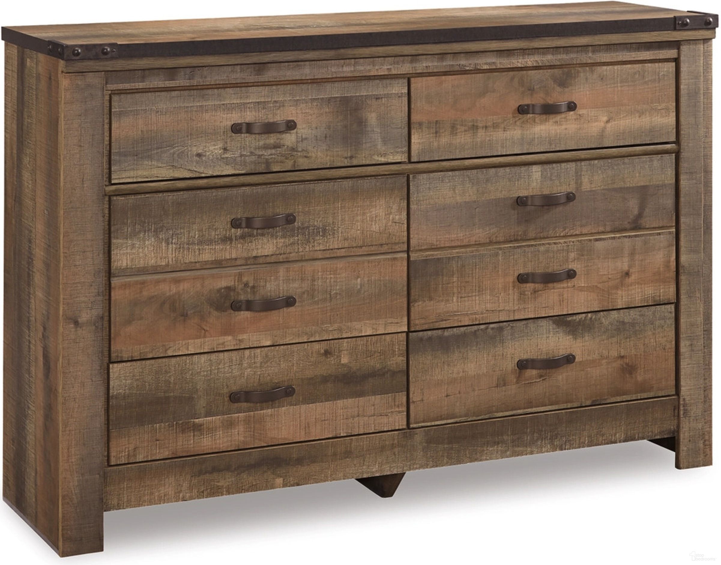 The appearance of Trinell Brown Dresser designed by Signature Design by Ashley in the transitional interior design. This brown piece of furniture  was selected by 1StopBedrooms from Trinell Collection to add a touch of cosiness and style into your home. Sku: B446-31. Material: Wood.