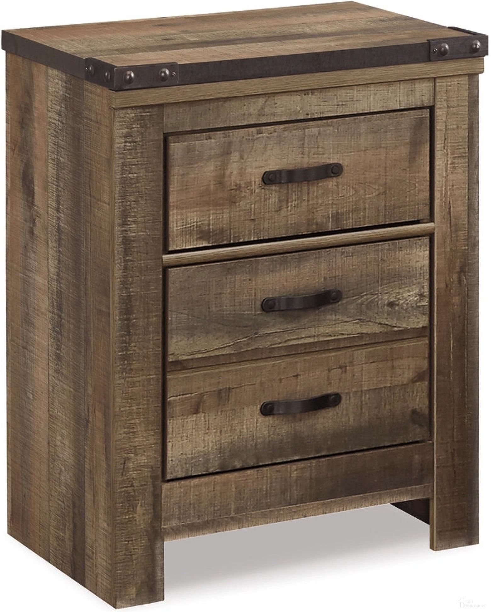 The appearance of Trinell Brown Two Drawer Night Stand designed by Signature Design by Ashley in the transitional interior design. This brown piece of furniture  was selected by 1StopBedrooms from Trinell Collection to add a touch of cosiness and style into your home. Sku: B446-92. Material: Wood.