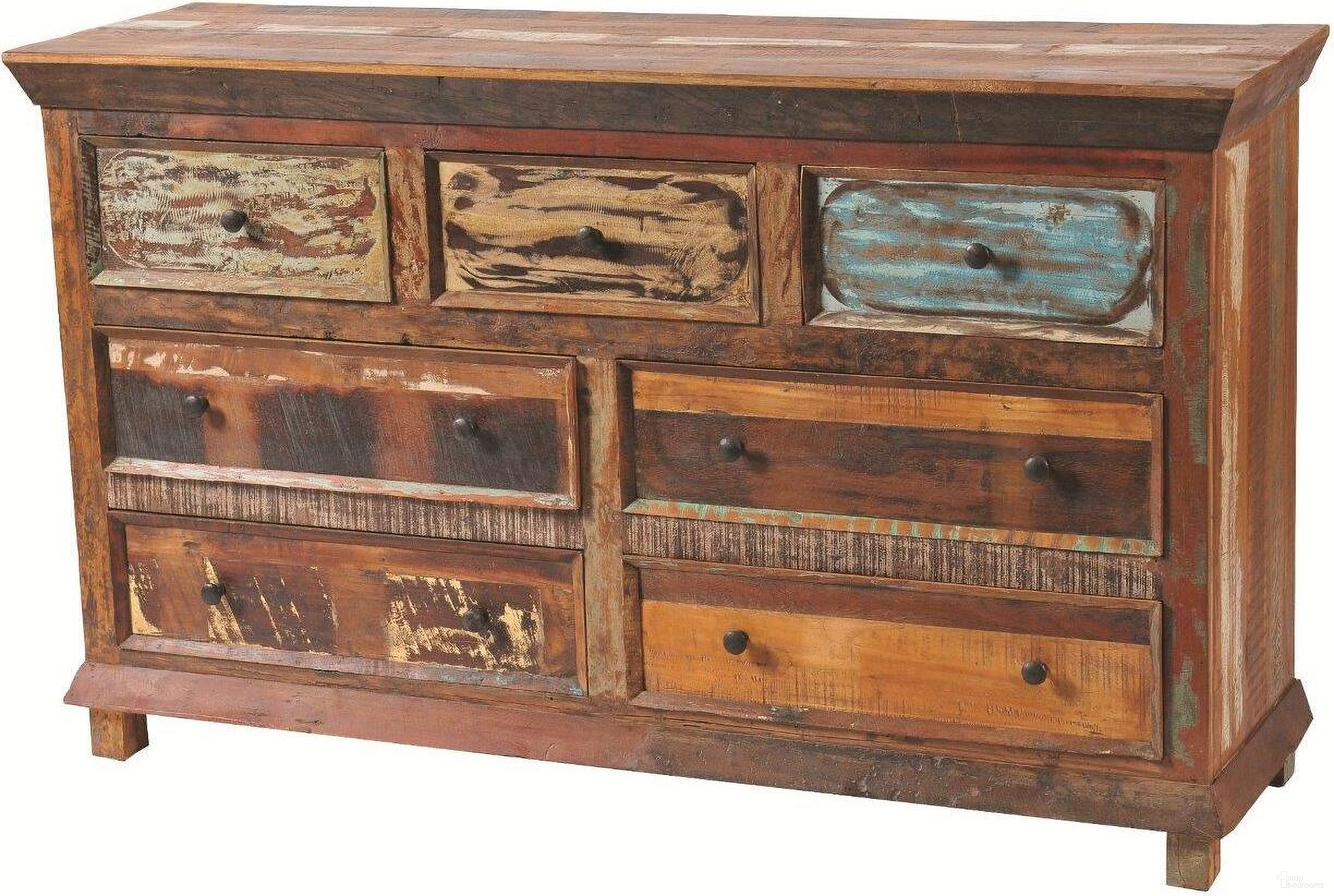 The appearance of Trinidad 7 Drawer Dresser In Brown and Multi designed by Moti in the rustic / southwestern interior design. This brown and multi piece of furniture was selected by 1StopBedrooms from Trinidad Collection to add a touch of cosiness and style into your home. Sku: 87016001. Material: Wood.