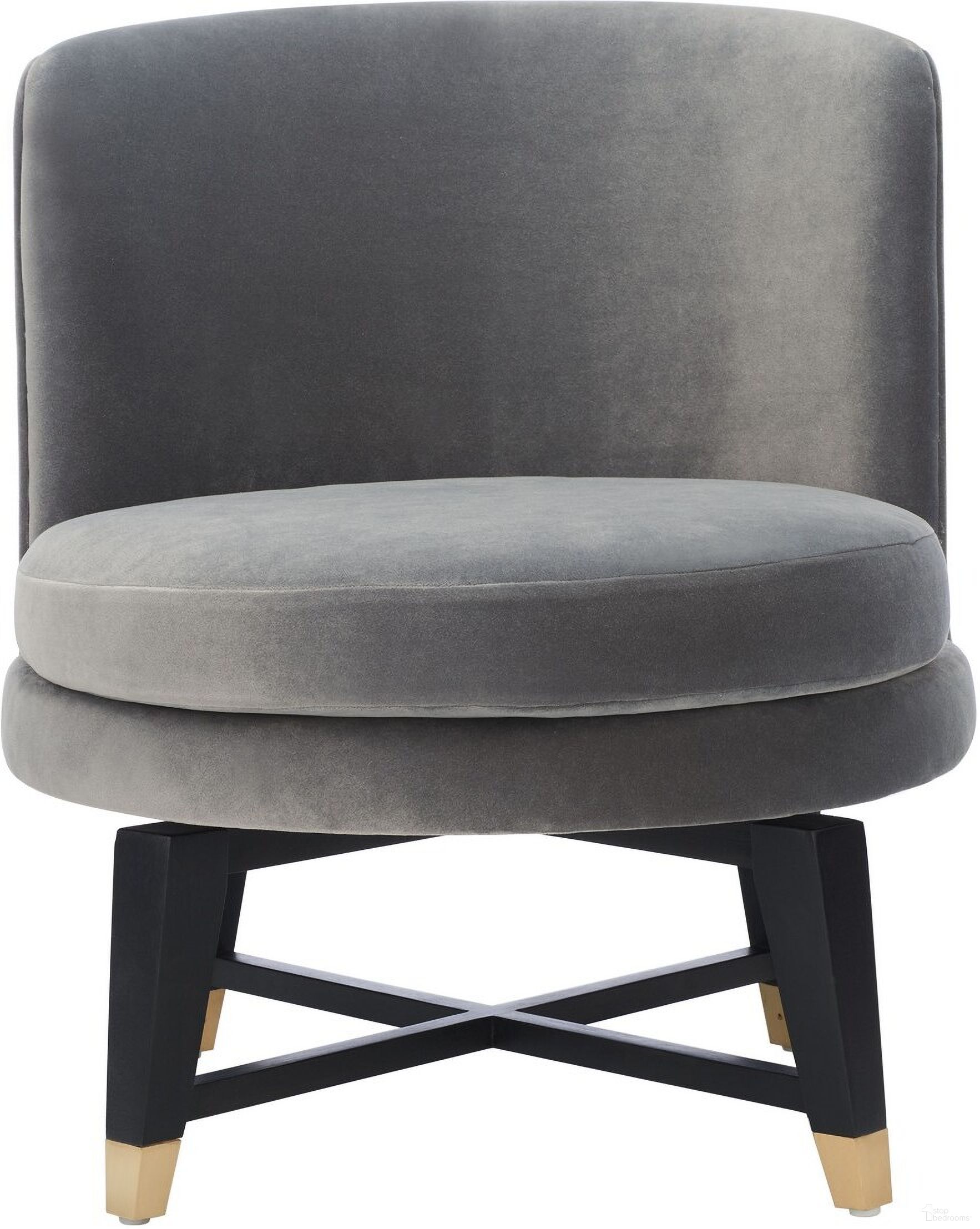 Trinity Swivel Accent Chair In Charcoal