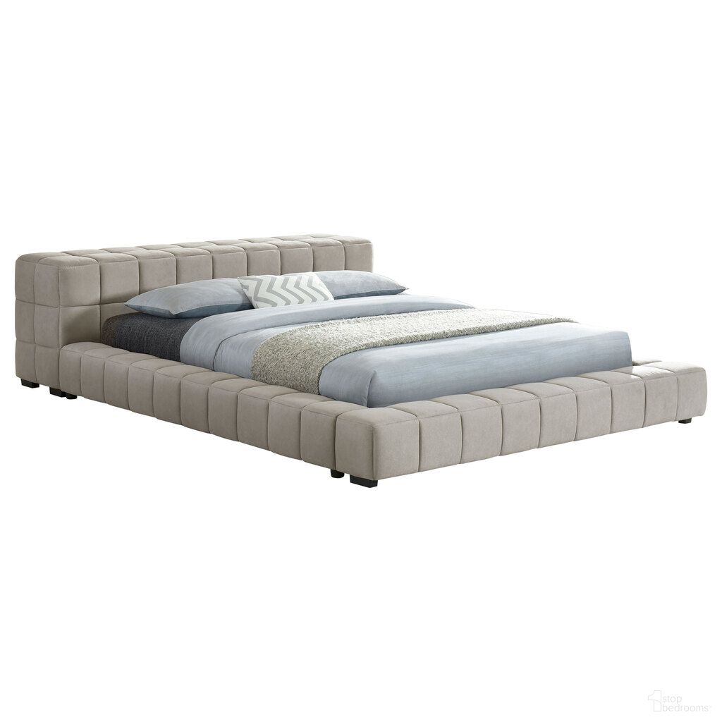 The appearance of Trinity Upholstered Full Platform Bed In Light Taupe designed by Coaster in the modern / contemporary interior design. This light taupe piece of furniture was selected by 1StopBedrooms from Trinity Collection to add a touch of cosiness and style into your home. Sku: 306121FB1;306121FB2. Bed Type: Platform Bed. Material: Polyester. Bed Size: Full.