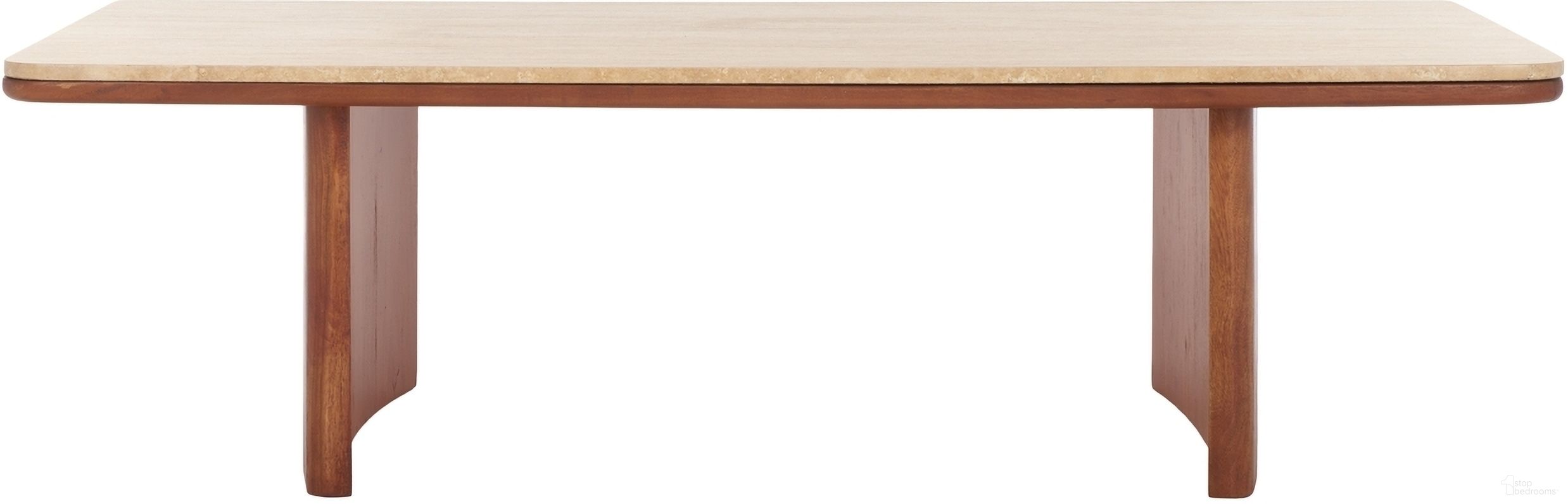 The appearance of Trinsly Coffee Table In Natural and Travertine designed by Safavieh Couture in the modern / contemporary interior design. This natural and travertine piece of furniture was selected by 1StopBedrooms from Trinsly Collection to add a touch of cosiness and style into your home. Sku: SFV5751A. Material: Wood.