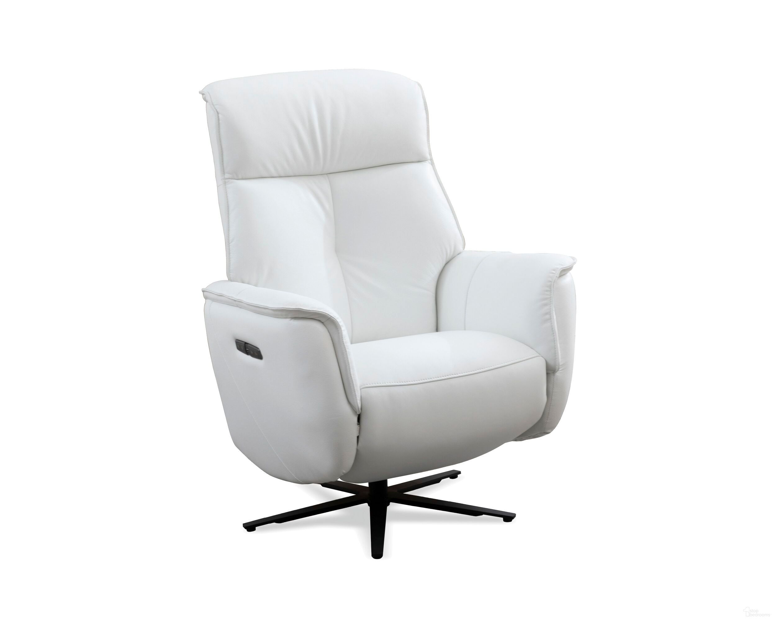 The appearance of Tripp Power Swivel Recliner In Cortana White designed by Parker House in the traditional interior design. This cortana white piece of furniture was selected by 1StopBedrooms from Tripp Collection to add a touch of cosiness and style into your home. Sku: MTRP#812GSP-CRWH. Material: Top Grain Leather.