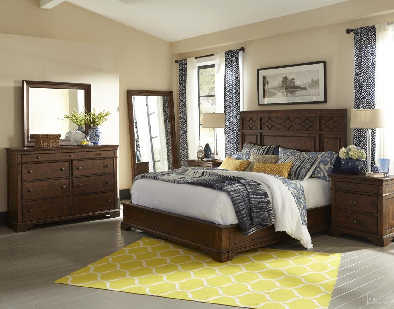 Trisha Yearwood Home Complete Katie Panel Bedroom Set In Coffee