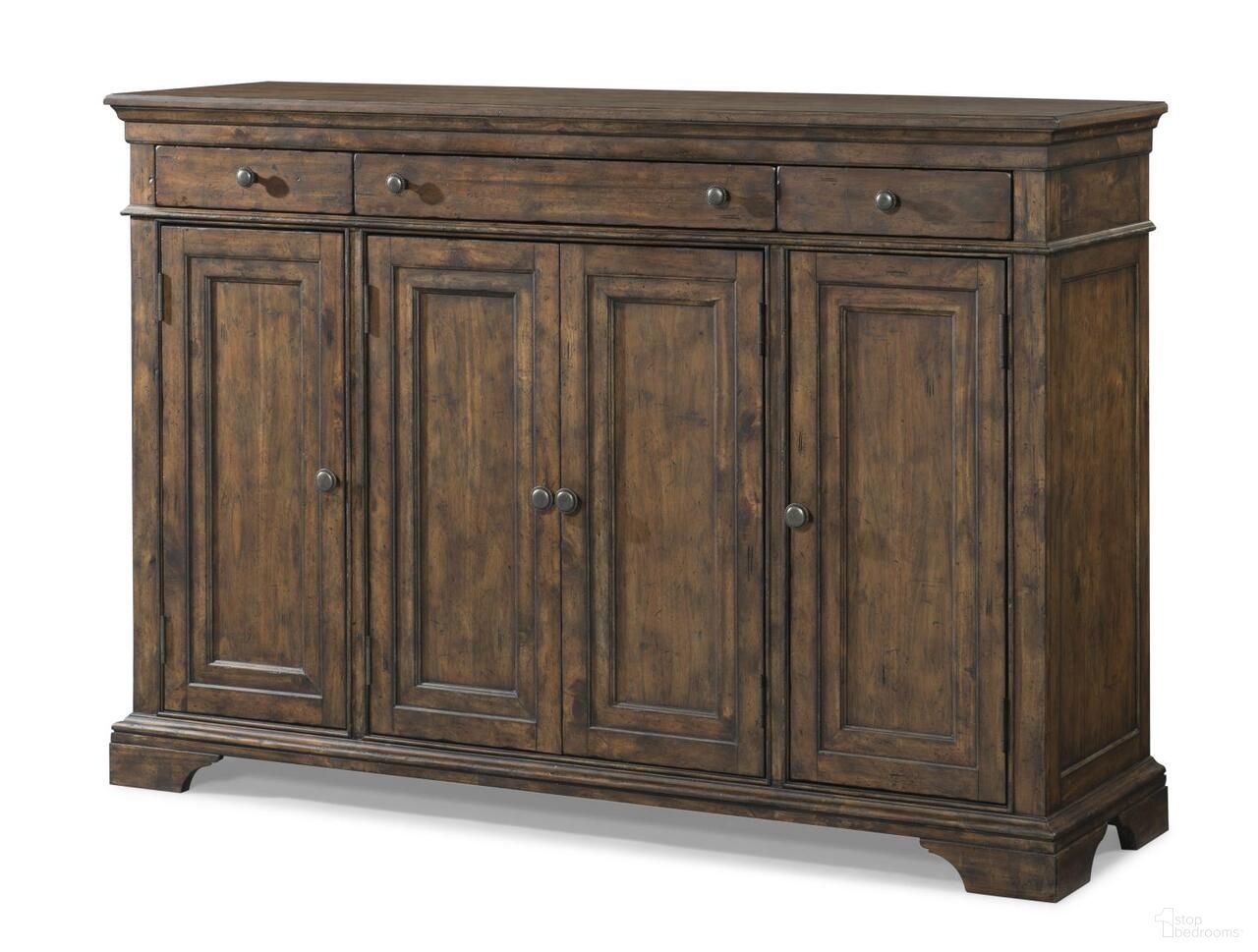 The appearance of Trisha Yearwood Home Family Reunion 3 Drawer and 4 Door Buffet In Coffee designed by Legacy Classic in the traditional interior design. This coffee piece of furniture  was selected by 1StopBedrooms from Trisha Yearwood Home Collection to add a touch of cosiness and style into your home. Sku: TY920-895. Material: Acacia.