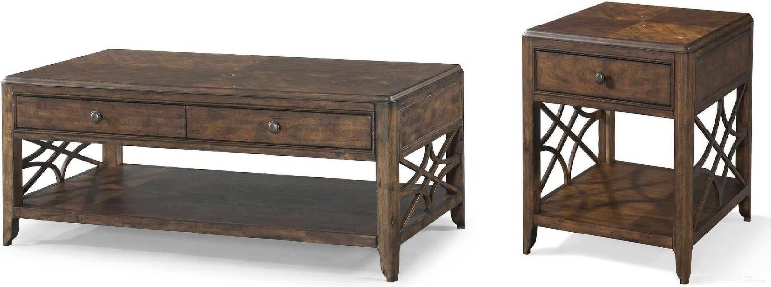 The appearance of Trisha Yearwood Home Georgia Rain Occasional Table Set In Coffee designed by Legacy Classic in the traditional interior design. This coffee piece of furniture was selected by 1StopBedrooms from Trisha Yearwood Home Collection to add a touch of cosiness and style into your home. Sku: TY920-819;TY920-809. Material: Acacia.