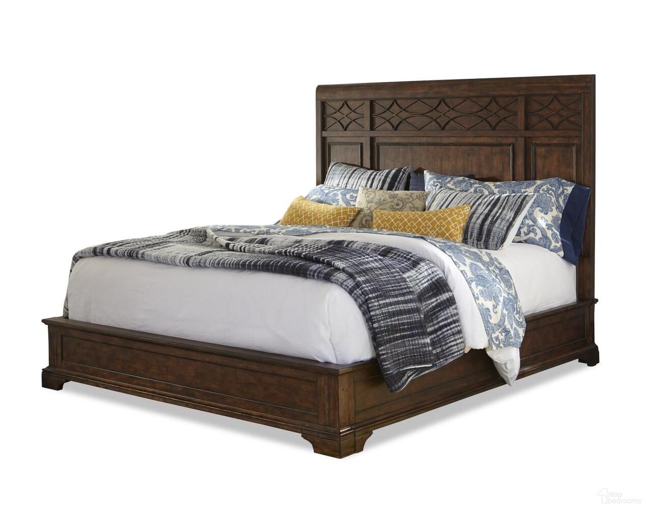 The appearance of Trisha Yearwood Home Complete Katie Queen Panel Bed In Coffee designed by Legacy Classic in the traditional interior design. This coffee piece of furniture was selected by 1StopBedrooms from Trisha Yearwood Home Collection to add a touch of cosiness and style into your home. Sku: TY920-450HB;TY920-450FB;TY920-450SR. Bed Type: Panel Bed. Bed Size: Queen. Material: Hardwood.