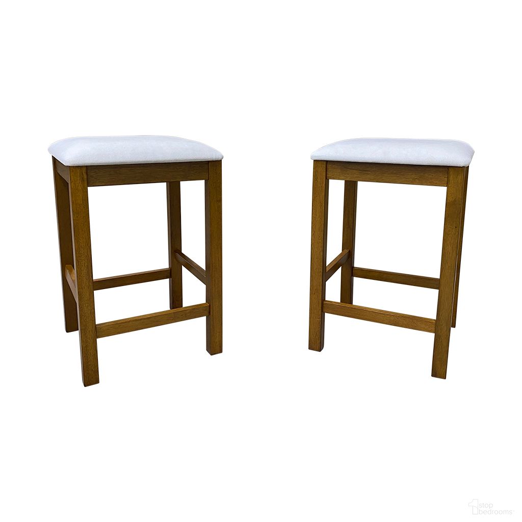 The appearance of Tristan Backless Counter Stool - Set of 2 In Golden Oak and White Upholstery designed by Carolina Living in the modern / contemporary interior design. This golden oak and white piece of furniture was selected by 1StopBedrooms from Tristan Collection to add a touch of cosiness and style into your home. Sku: BS-1921-US-GOWT. Material: MDF.