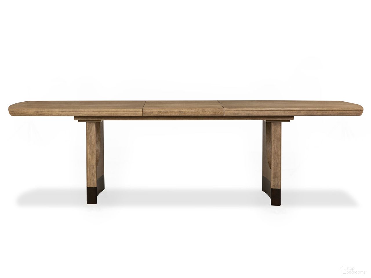 The appearance of Tristan Extendable Trestle Dining Table In Swiss Coffee designed by Magnussen in the modern / contemporary interior design. This swiss coffee piece of furniture  was selected by 1StopBedrooms from Tristan Collection to add a touch of cosiness and style into your home. Sku: D5878-21. Table Base Style: Double Pedestal. Table Top Shape: Rectangular. Size: 84" x 40". Material: Oak Veneer.