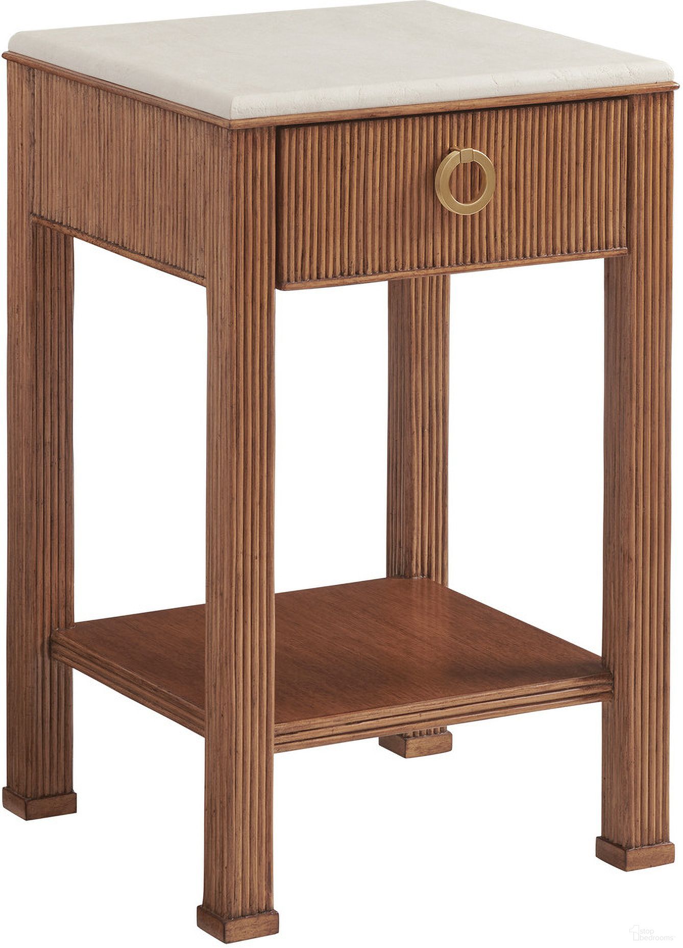 The appearance of Palm Desert Tristan Night Table In Sonoran designed by Tommy Bahama in the modern / contemporary interior design. This sonoran piece of furniture was selected by 1StopBedrooms from Palm Desert Collection to add a touch of cosiness and style into your home. Sku: 575-622. Material: Wood.