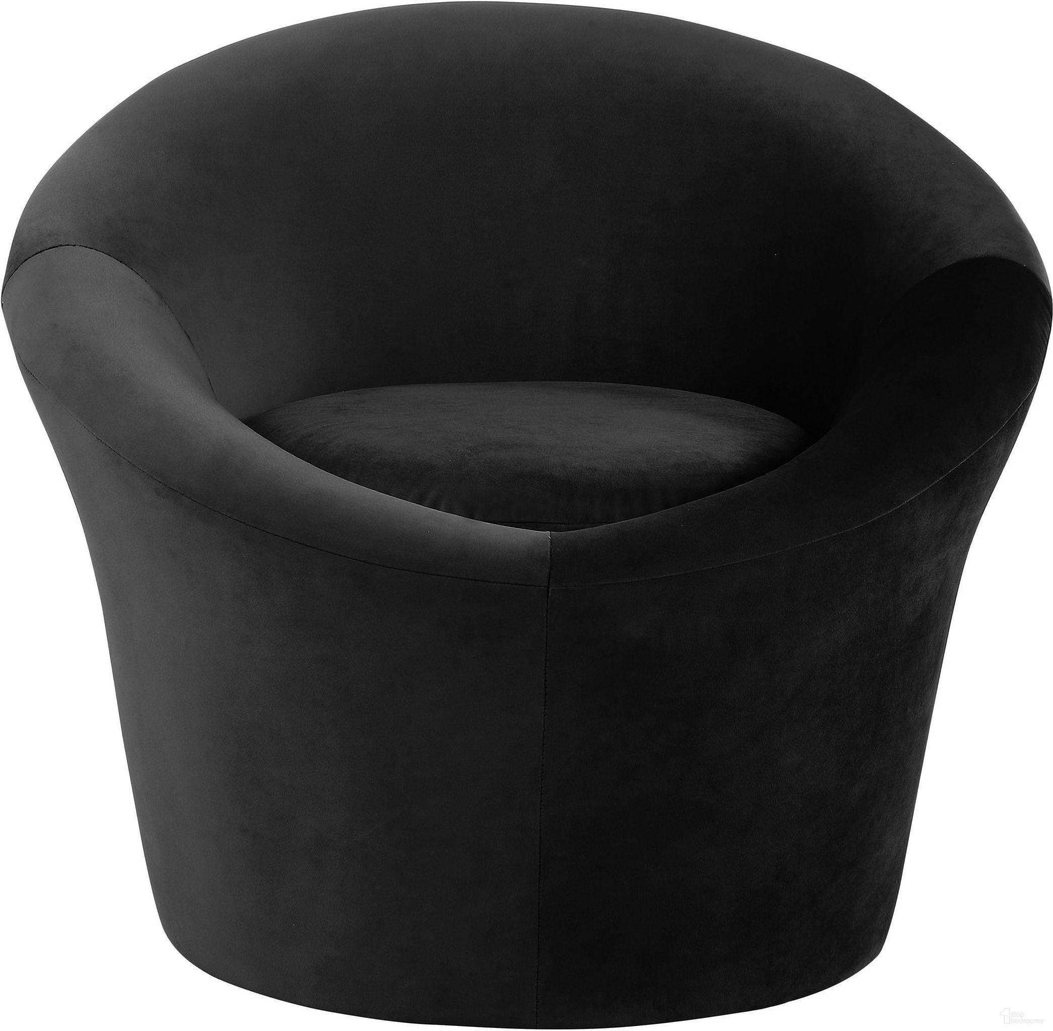 The appearance of Tristan Velvet Accent Chair In Black Velvet designed by Meridian in the modern / contemporary interior design. This black velvet piece of furniture was selected by 1StopBedrooms from Tristan Collection to add a touch of cosiness and style into your home. Sku: 33015Black. Material: Velvet.