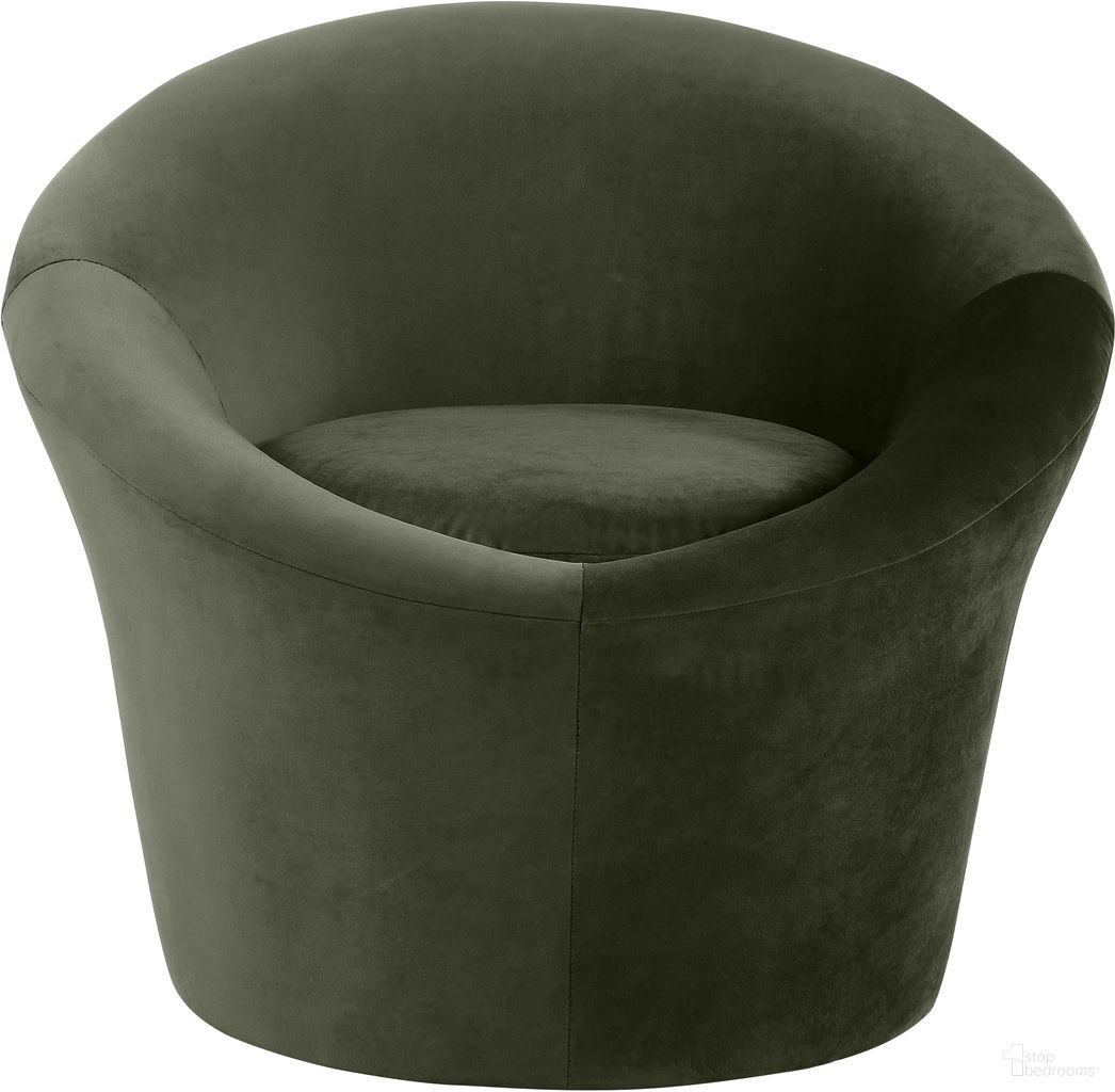The appearance of Tristan Velvet Accent Chair In Green Velvet designed by Meridian in the modern / contemporary interior design. This green velvet piece of furniture  was selected by 1StopBedrooms from Tristan Collection to add a touch of cosiness and style into your home. Sku: 33015Green. Material: Velvet.