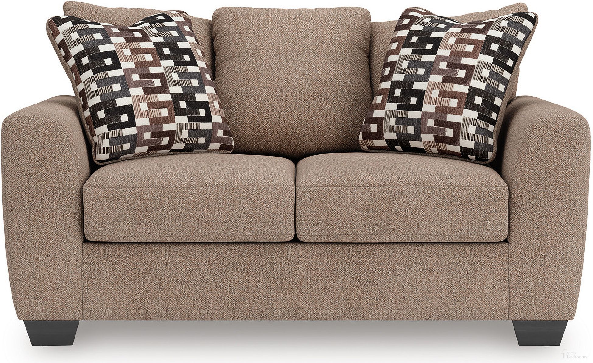 The appearance of Triston-Peaks Loveseat In Suede designed by Signature Design by Ashley in the modern / contemporary interior design. This suede piece of furniture  was selected by 1StopBedrooms from Triston-Peaks Collection to add a touch of cosiness and style into your home. Sku: 3020435. Material: Suede.