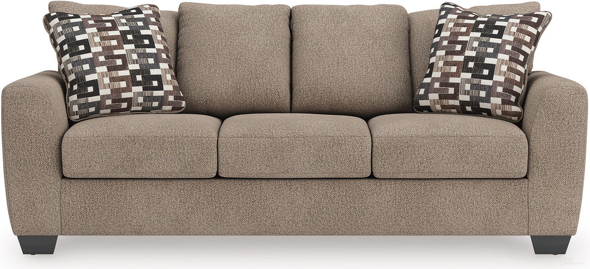 The appearance of Triston-Peaks Sofa In Suede designed by Signature Design by Ashley in the modern / contemporary interior design. This suede piece of furniture  was selected by 1StopBedrooms from Triston-Peaks Collection to add a touch of cosiness and style into your home. Sku: 3020438. Material: Suede.