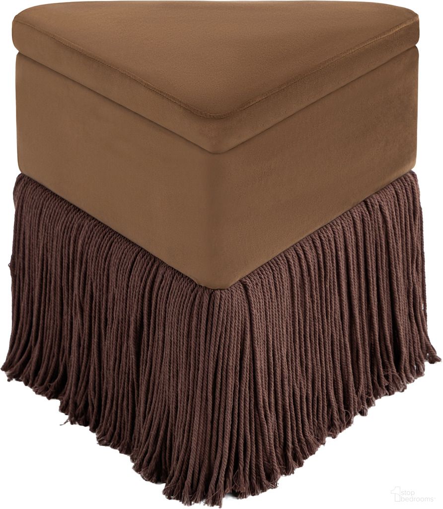 Trivoli Velvet Ottoman and Stool In Brown Velvet
