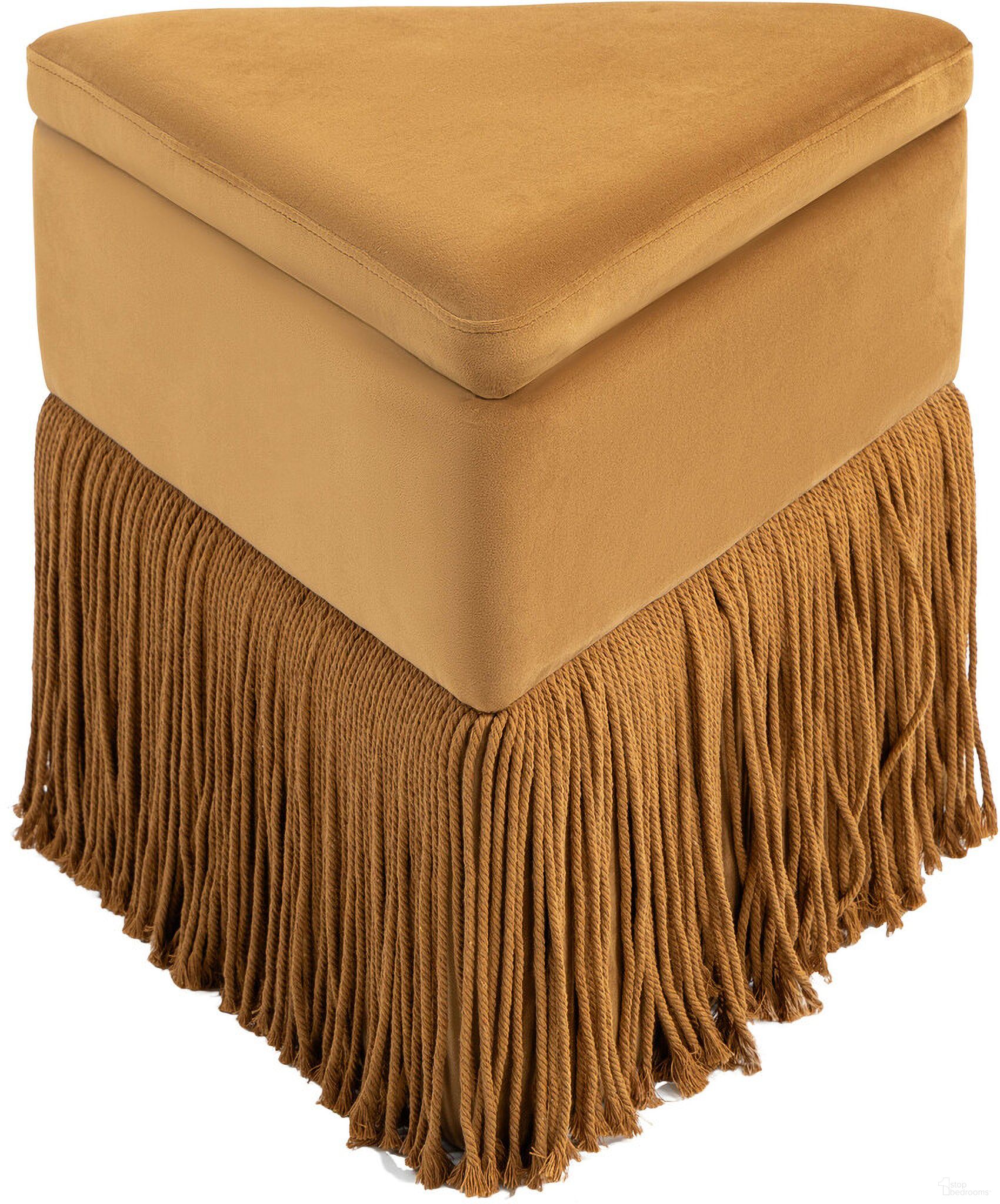 Trivoli Velvet Ottoman and Stool In Saddle