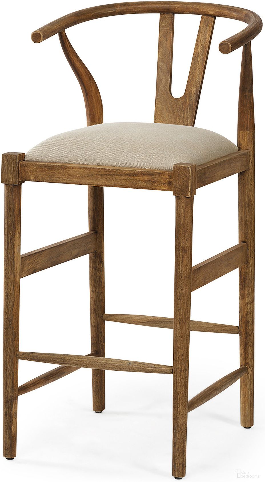 The appearance of Trixie Barstool In Brown and Cream designed by Mercana in the modern / contemporary interior design. This brown and cream piece of furniture was selected by 1StopBedrooms from Trixie Collection to add a touch of cosiness and style into your home. Sku: 68499. Material: Wood.