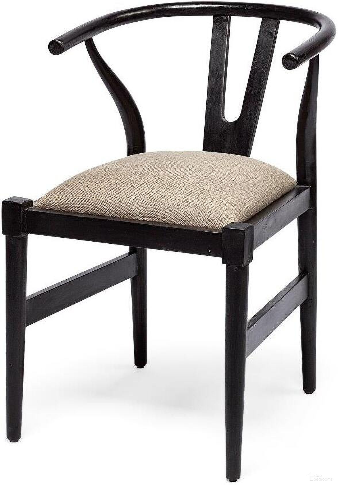 The appearance of Trixie I Black Wooden Base Linen Seat Dining Chair Set of 2 designed by Mercana in the modern / contemporary interior design. This black and beige piece of furniture  was selected by 1StopBedrooms from Trixie Collection to add a touch of cosiness and style into your home. Sku: 68865. Material: Wood. Chair Type: Side Chair.