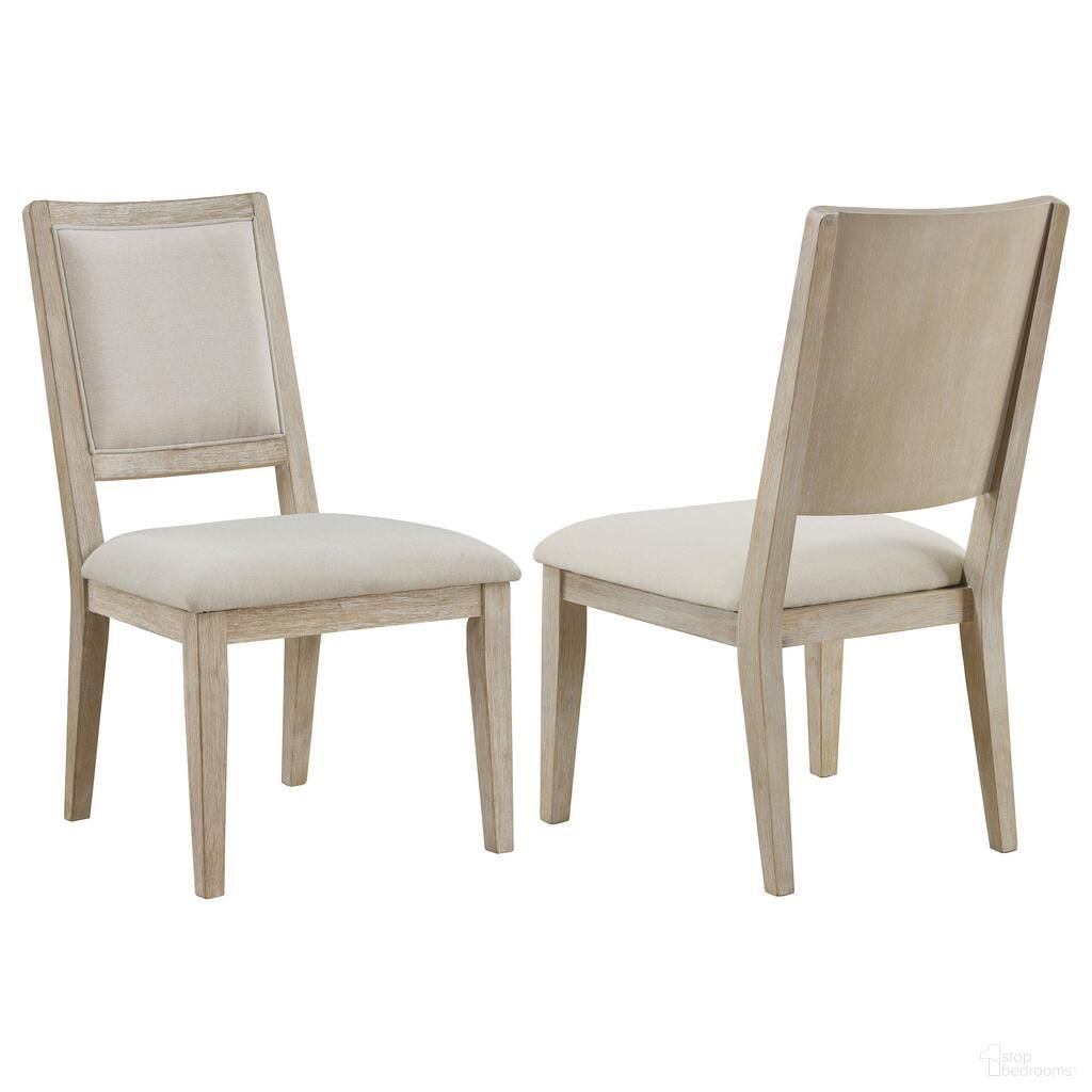 The appearance of Trofello Cushioned Dining Side Chair Set of 2 In White Washed designed by Coaster in the country / farmhouse interior design. This white wash piece of furniture  was selected by 1StopBedrooms from Trofello Collection to add a touch of cosiness and style into your home. Sku: 123122. Material: Wood. Chair Type: Side Chair.
