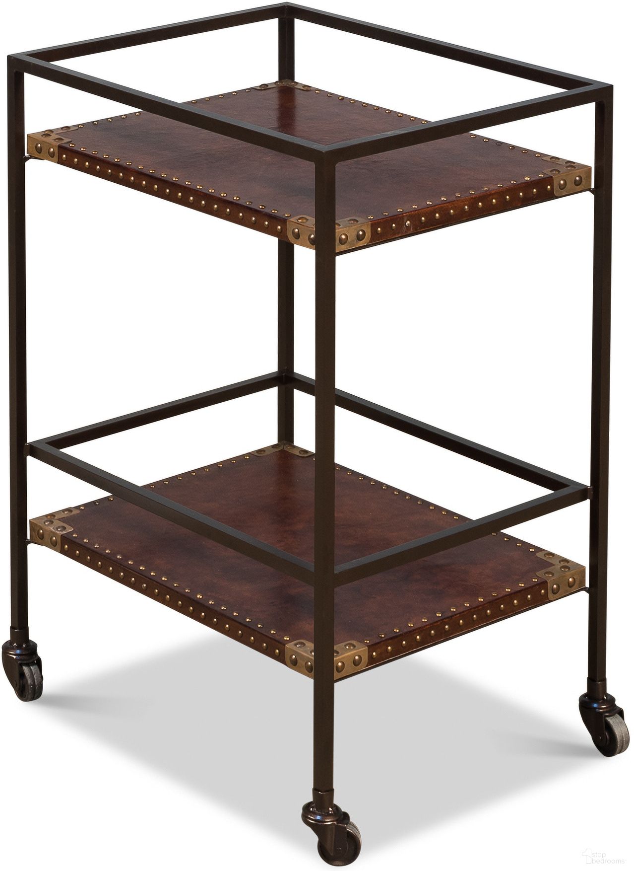 The appearance of Trolley Brown Side Table designed by Sarreid in the industrial interior design. This brown piece of furniture  was selected by 1StopBedrooms from Trolley Collection to add a touch of cosiness and style into your home. Sku: 30965. Material: Brass.