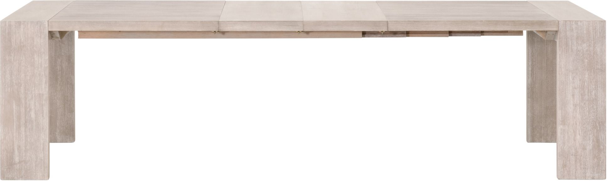 The appearance of Traditions Tropea Extension Dining Table In Natural Gray Acacia designed by Essentials For Living in the transitional interior design. This natural gray acacia piece of furniture  was selected by 1StopBedrooms from Traditions Collection to add a touch of cosiness and style into your home. Sku: 6116.NG. Table Base Style: Legs. Table Top Shape: Rectangular. Size: 42" x 82". Material: Acacia.