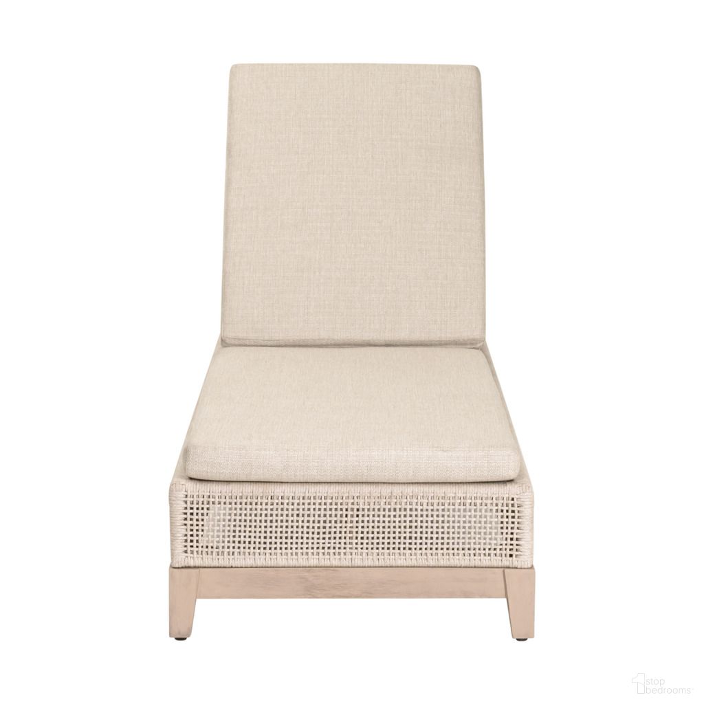 The appearance of Tropez Outdoor Chaise Lounge In Oat Flat Rope and Ecru Weave Washed Ever Teak designed by Essentials For Living in the transitional interior design. This washed ever teak piece of furniture was selected by 1StopBedrooms from Woven Collection to add a touch of cosiness and style into your home. Sku: 6845-NS.OAT/ECR/W-ET. Material: Teak Wood.