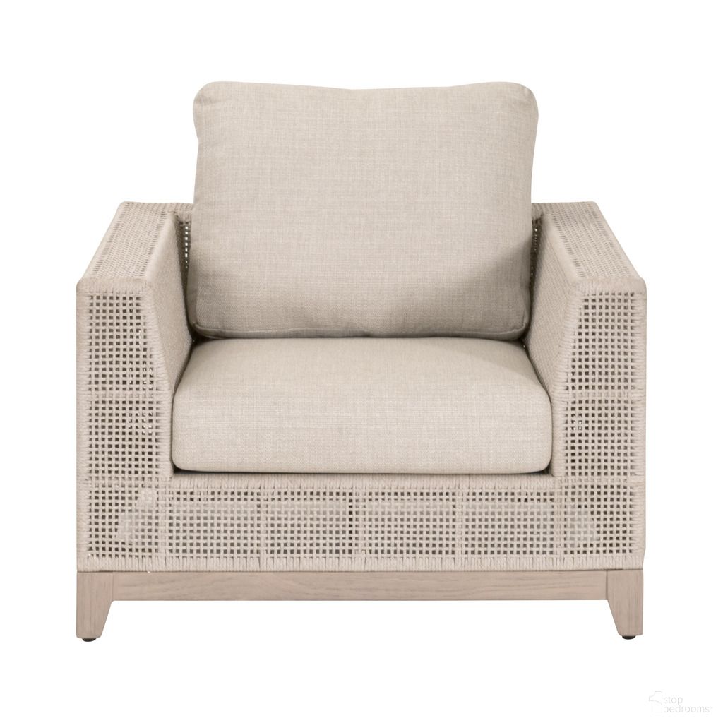 The appearance of Tropez Outdoor Sofa Chair In Oat Flat Rope and Ecru Weave Washed Ever Teak designed by Essentials For Living in the transitional interior design. This washed ever teak piece of furniture was selected by 1StopBedrooms from Woven Collection to add a touch of cosiness and style into your home. Sku: 6843-1.OAT/ECR/W-ET. Material: Teak Wood.