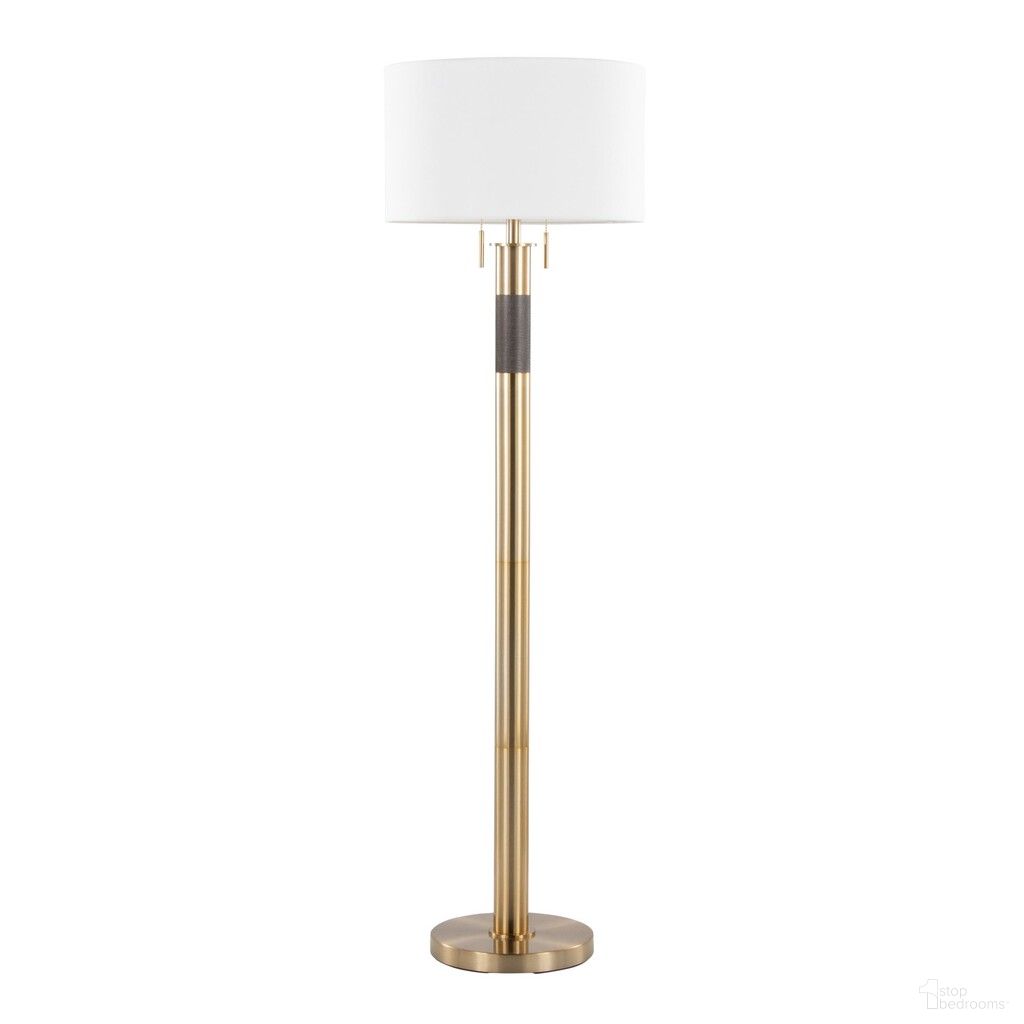 Trophy 62 Inch Floor Lamp In Gold and White