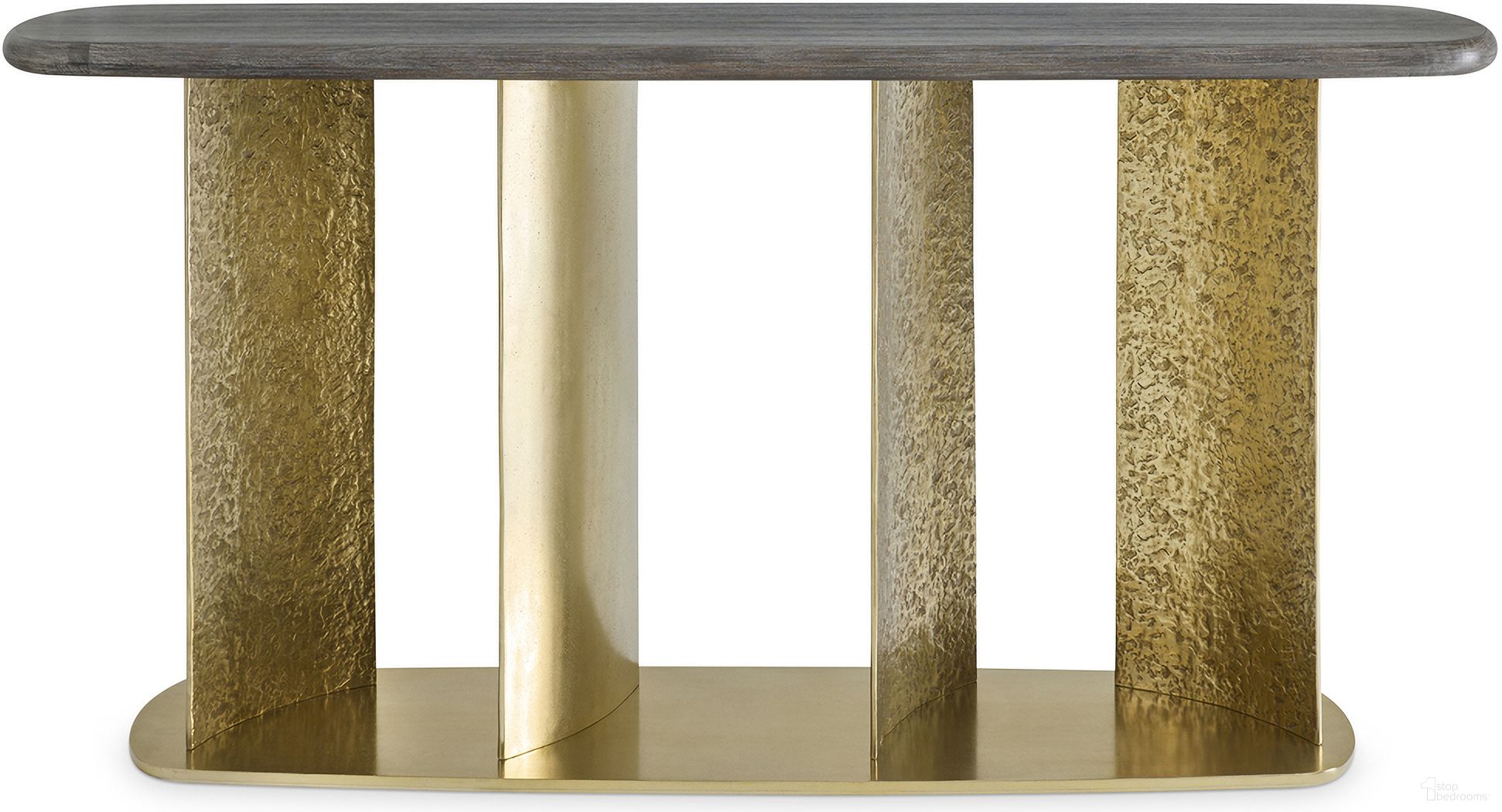 The appearance of Trost Console Table In Gold designed by Bernhardt in the modern / contemporary interior design. This gold piece of furniture was selected by 1StopBedrooms from Trost Collection to add a touch of cosiness and style into your home. Sku: 347917. Material: Metal.