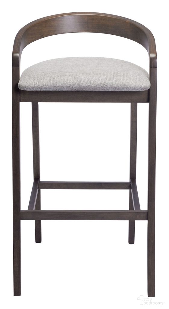 Troy Barstool Set of 2 In Dove Gray and Espresso