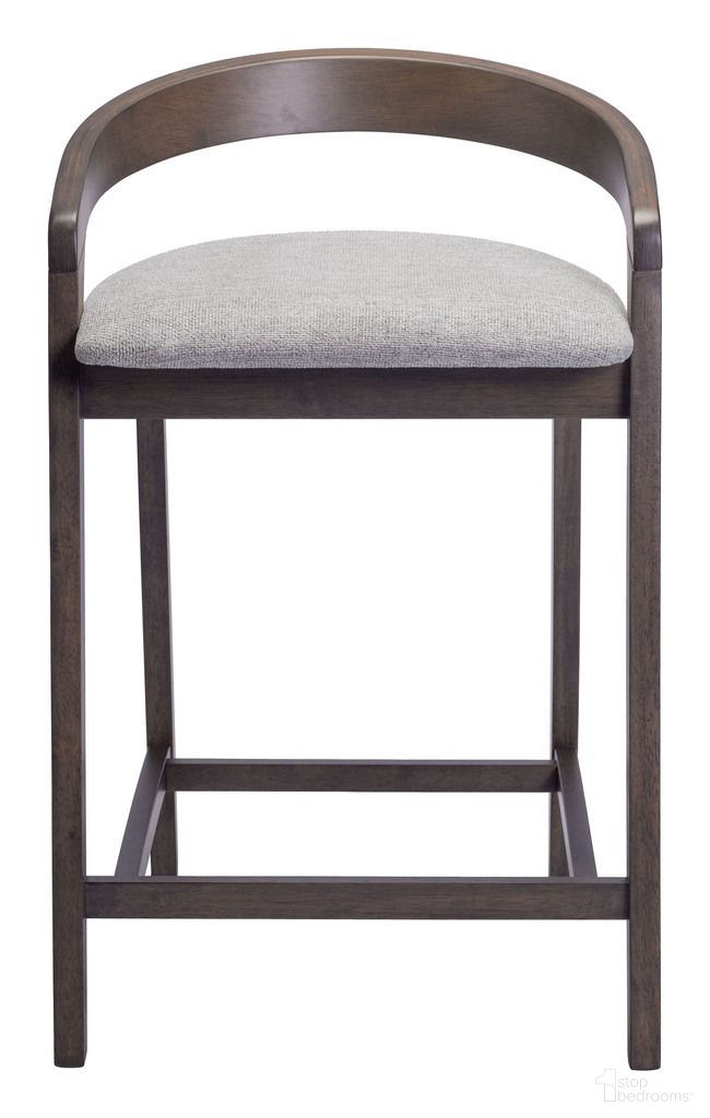 Troy Counter Stool Set of 2 In Dove Gray and Espresso