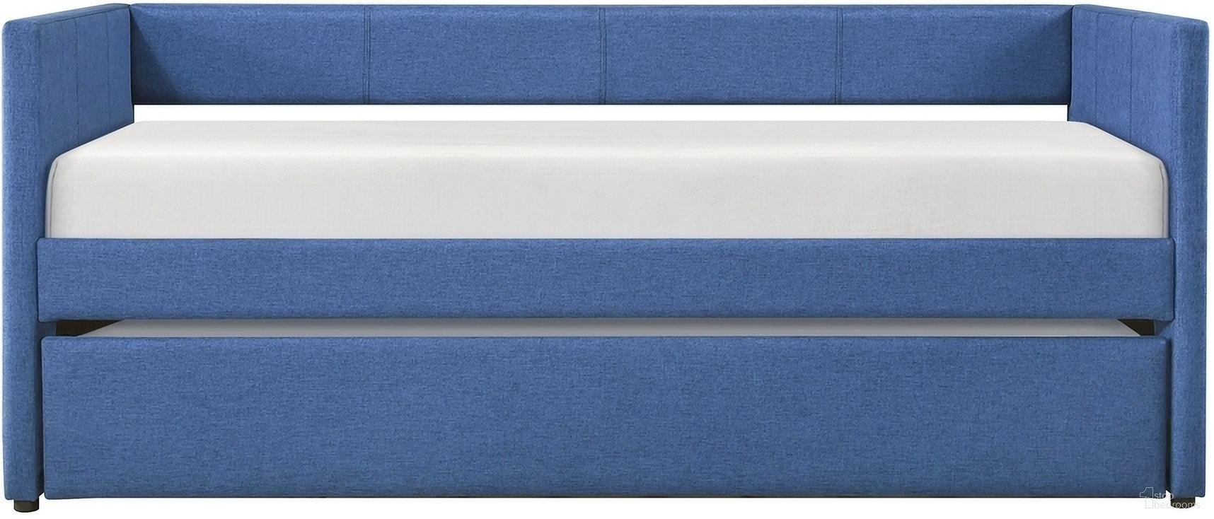 The appearance of Trudy Twin Daybed with Trundle In Blue designed by Homelegance in the modern / contemporary interior design. This blue piece of furniture was selected by 1StopBedrooms from Trudy Collection to add a touch of cosiness and style into your home. Sku: 4987BU. Bed Type: Daybed. Bed Size: Twin. Material: Textured.